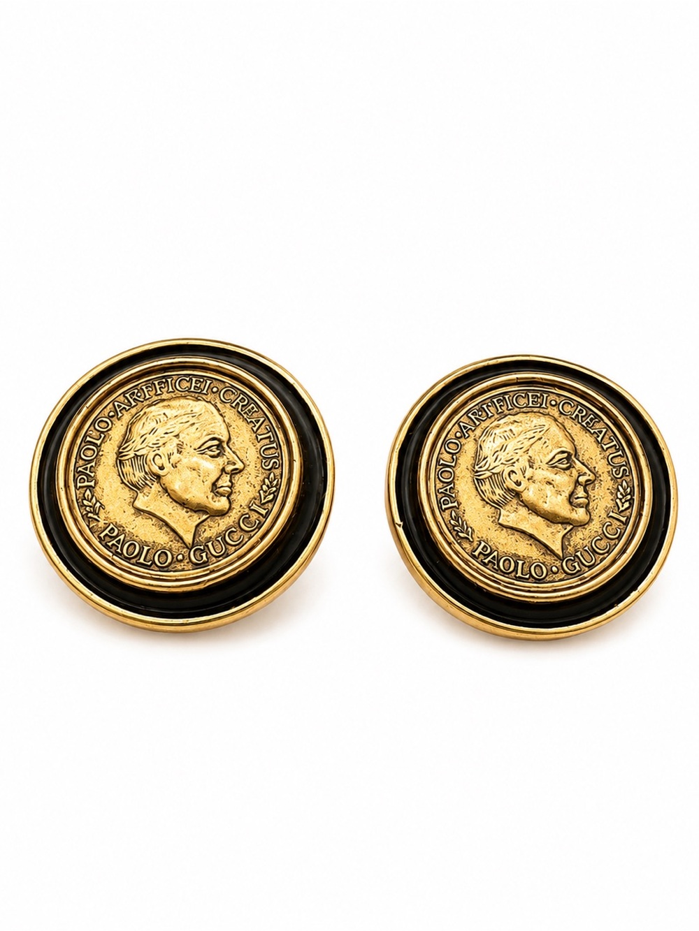 Vintage Paulo Gucci Coin Clip Earrings